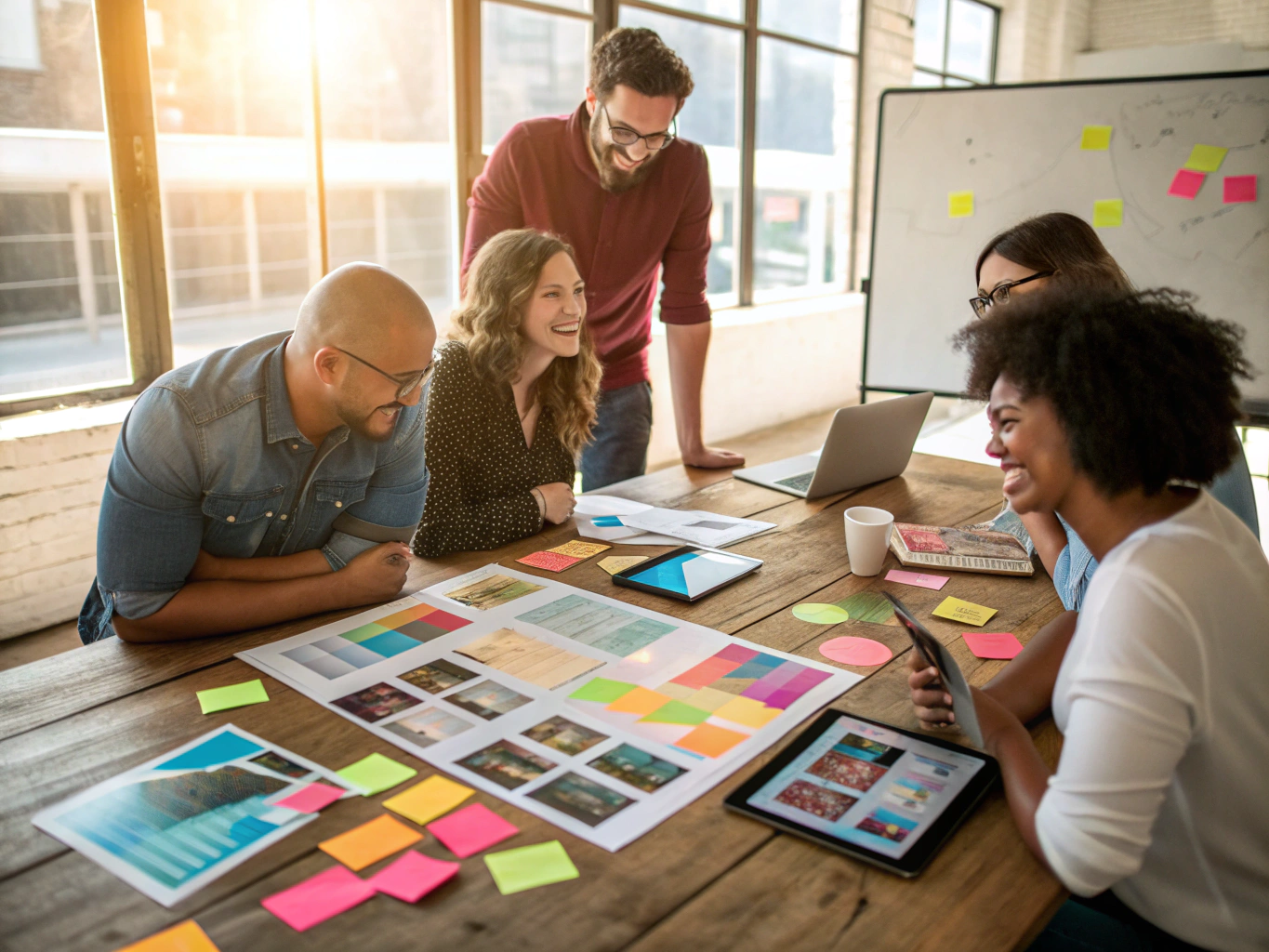 Formerly Code editorial team reviewing design drafts